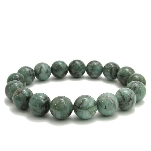 12mm 19cm エメラルド ブレスレット メンズL、レディースLLサイズ 天然石 パワーストーン ブレス 5月 誕生石 メンズ レディース Emerald ...