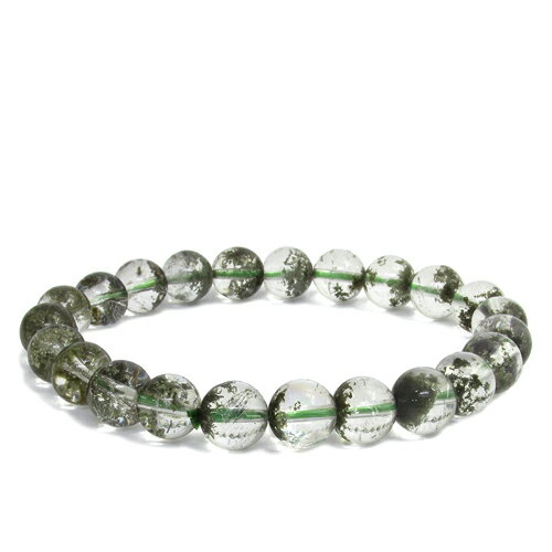 8mm 17.5cm ガーデンクォーツ ブレスレット メンズM、レディースLサイズ 天然石 パワーストーン ガ-デンクォ-ツ ブレス 水晶 ガーデンクオーツ 天...