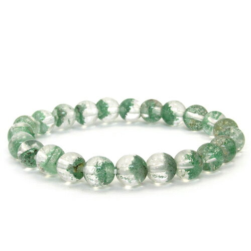 7.7mm 16cm 高品質 グリーンファントムクォーツ ブレスレット レディースSサイズ 天然石 パワーストーン ファントムクォーツ ブレス 水晶 レディース...