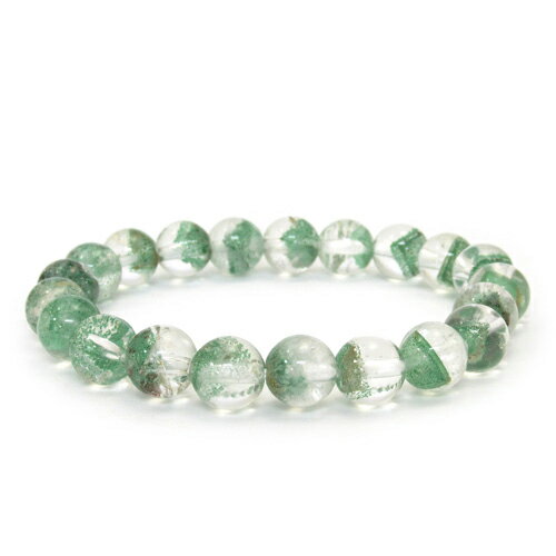 8.5mm 16.5cm 高品質 グリーンファントムクォーツ ブレスレット レディースSサイズ 天然石 パワーストーン ファントムクォーツ ブレス 水晶 レディ...