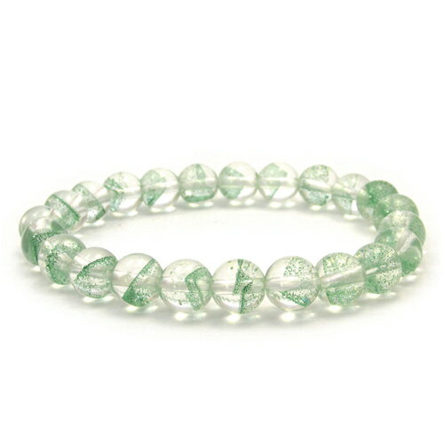 8.2mm 17.5cm 高品質 グリーンファントムクォーツ ブレスレット メンズM、レディースLサイズ 天然石 パワーストーン ファントムクォーツ ブレス 水...
