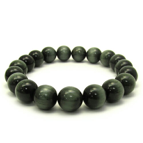 10.5mm 18cm〜19cm グリーンキャッツアイ ルチルクォーツ ブレスレット M〜LLサイズ 天然石 パワーストーン グリーンルチル キャッツアイルチル...