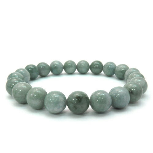 9.3mm 18.5cm 本翡翠 ブレスレット メンズL、レディースLLサイズ 天然石 パワーストーン 翡翠 青翡翠 5月 誕生石 ヒスイ ひすい 天然石ブレス...