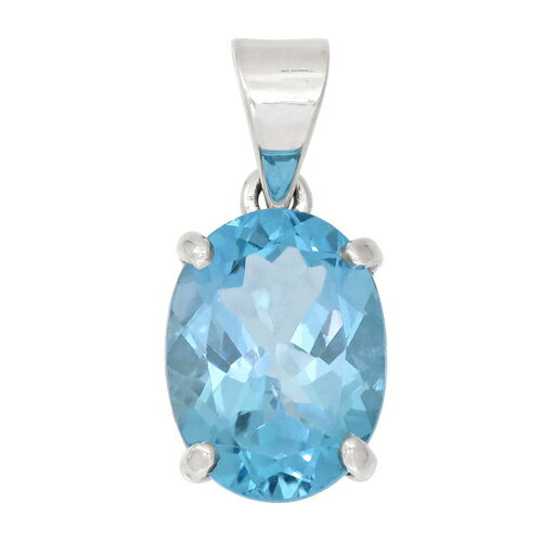 オーバル カット ブルートパーズ シルバーペンダントトップ 天然石 パワーストーン トパーズ ペンダント 誕生石 11月 メンズ レディース 天然石ペンダントト...