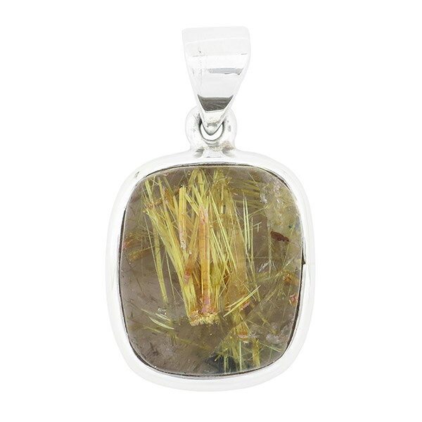 金針ルチルクォーツ シルバーペンダントトップ 天然石 パワーストーン ルチルクォーツ ペンダント レディース ルチルクオーツ ヘッド トップ ルチルクォーツペンダント プレゼント 人気のサムネイル