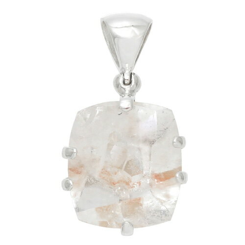貫入水晶 シルバーペンダントトップ 天然石 パワーストーン 水晶 ペンダント メンズ レディース 誕生石 4月 ヘッド トップ クォーツインクォーツ 天然石ペン...