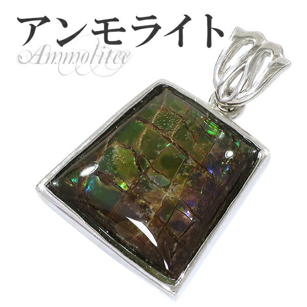 アンモライト シルバー ペンダントトップ 天然石 パワーストーン アンモナイト 化石 ペンダント メンズ レディース ヘッド トップ アンモライトペンダント ペ...