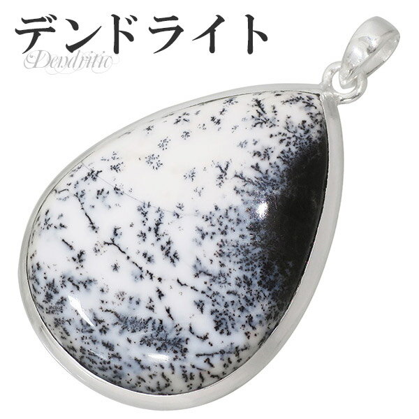 デンドライト アゲート シルバー ペンダントトップ 雫 デンドライトアゲート デンドリチックアゲート 天然石 パワーストーン ペンダント デンドリティック メン...