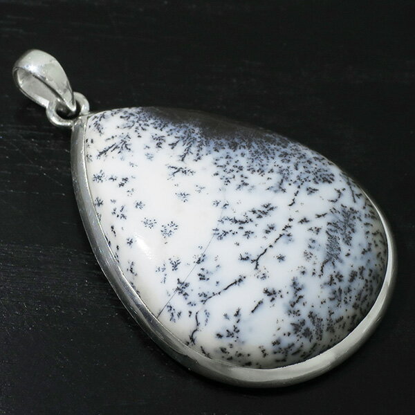 デンドライト アゲート シルバー ペンダントトップ 雫 デンドライトアゲート デンドリチックアゲート 天然石 パワーストーン ペンダント デンドリティック メンズ レディース ヘッド トップ デンドライトペンダント 記念日 誕生日 プレゼント 人気 彼氏 彼女