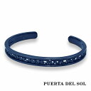 PUERTA DEL SOL Scroll Bangle スクロール 唐草模様 バングル ブルー シルバー950 チタンコーティング ユニセックス シルバーアクセサリー 銀 SV950 ブリタニアシルバー ブレスレット 腕輪 シルバーバングル 人気 ブランド アクセサリー ギフト プレゼント おしゃれ