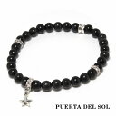 PUERTA DEL SOL ブラックタイガーアイ ストーン ブレスレット ブラックタイガーアイ シルバー950 ユニセックス シルバーアクセサリー 銀 SV9...