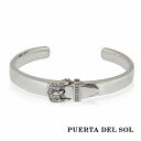 PUERTA DEL SOL ベルト バックル バングル ジルコニア シルバー950 ユニセックス シルバーアクセサリー 銀 SV950 ブリタニアシルバー ブレスレット 腕輪 シルバーバングル 人気 ブランド アクセサリー ギフト プレゼント おしゃれ