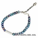 PUERTA DEL SOL Pearl パール 真珠 ブレスレット ブラック シルバー950 ユニセックス シルバーアクセサリー 銀 SV950 ブリタニアシ...
