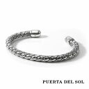 PUERTA DEL SOL レザーの質感を忠実に再現 シルバーバングル シルバー950 ユニセックス シルバーアクセサリー 銀 SV950 ブリタニアシルバー...
