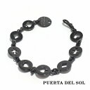 PUERTA DEL SOL トランプ フォアスーツ シルエット ブレスレット ブラック シルバー950 チタンコーティング ユニセックス シルバーアクセサリー...