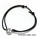 PUERTA DEL SOL 平和 ピースマーク コード ブレスレット シルバー950 ユニセックス シルバーアクセサリー 銀 SV950 ブリタニアシルバー ...