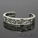 PUERTA DEL SOL スクロールワーク マッシヴ バングル Mサイズ シルバー950 ユニセックス シルバーアクセサリー 銀 SV950 ブリタニアシル...