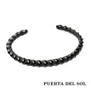 PUERTA DEL SOL インパラ 角 曲線 螺旋 バングル ブラック シルバー950 チタンコーティング ユニセックス シルバーアクセサリー 銀 SV95...