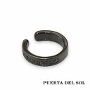 PUERTA DEL SOL フラット ストーン ブラック イヤーカフ ブラック シルバー950 チタンコーティング ユニセックス シルバーアクセサリー 銀 S...