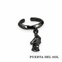 PUERTA DEL SOL ナイト 揺れる ブラック イヤーカフ ブラック シルバー950 チタンコーティング ユニセックス シルバーアクセサリー 銀 SV9...