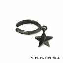 PUERTA DEL SOL スター 揺れる ブラック イヤーカフ ブラック シルバー950 チタンコーティング ユニセックス シルバーアクセサリー 銀 SV9...