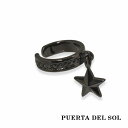 PUERTA DEL SOL スター 揺れる ブラック イヤーカフ ブラック シルバー950 チタンコーティング ユニセックス シルバーアクセサリー 銀 SV9...