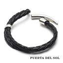 PUERTA DEL SOL 象牙 留め具 シック 編込み レザーブレス ブレスレット シルバー950 ユニセックス シルバーアクセサリー 銀 SV950 ブリタニアシルバー シルバーブレスレット シルバーブレス 腕回り 手首 手元 腕元 人気 ブランド アクセサリー ギフト プレゼント おしゃれ