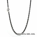 PUERTA DEL SOL 少し細め 丸アズキ シルバーチェーン ネックレスチェーン ブラック 50cm シルバー925 チタンコーティング ユニセックス シ...