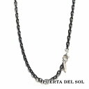 PUERTA DEL SOL 少し細め カットアズキ シルバーチェーン ネックレスチェーン ブラック 50cm シルバー925 チタンコーティング ユニセックス...