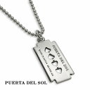 PUERTA DEL SOL パンクファッション カミソリ ネックレス チェーン付き シルバー950 ユニセックス シルバーアクセサリー 銀 SV950 ブリタニアシルバー シルバーネックレス チェーン付き 首飾り…