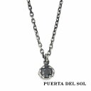 PUERTA DEL SOL 唐草 ストーン 小ぶり ネックレス(チェーン付き) 50cm ヘマタイト シルバー950 ユニセックス シルバーアクセサリー 銀 SV950 ブリタニアシルバー シルバーネックレス チェーン付き 首飾り 人気 ブランド アクセサリー ギフト プレゼント おしゃれ