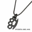 PUERTA DEL SOL Knuckle ネックレス(チェーン付き) ブラック シルバー950 チタンコーティング ユニセックス シルバーアクセサリー 銀 SV950 ブリタニアシルバー シルバーネックレス チェーン付き 首飾り 人気 ブランド アクセサリー ギフト プレゼント おしゃれ