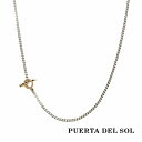 PUERTA DEL SOL インパラホーン Tバー チェーン ネックレス(チェーン付き) 65cm イエローゴールド シルバー925 K18 18金 ユニセックス シルバーアクセサリー 銀 SV925 スターリングシルバー ゴールドアクセサリー シルバーネックレス チェーン付き 首飾り 人気 ブランド