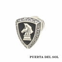 PUERTA DEL SOL Knight Emblem ストーン ナイトエンブレム ピアス ブラック シルバー950 ユニセックス シルバーアクセサリー 銀 ...
