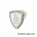 PUERTA DEL SOL Knight Emblem ストーン ナイトエンブレム ピアス ホワイト シルバー950 ユニセックス シルバーアクセサリー 銀 ...