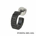PUERTA DEL SOL Typography Hoop ブランドネーム タイポグラフィー ブラック ピアス シルバー950 チタンコーティング ユニセック...