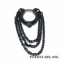 PUERTA DEL SOL Swing Chain スイングチェーン ピアス ブラック シルバー950 チタンコーティング ユニセックス シルバーアクセサリー 銀 SV950 ブリタニアシルバー イヤリング 人気 ブランド アクセサリー ギフト プレゼント おしゃれ