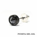 PUERTA DEL SOL 大ぶり ブラックストーン ポイント ピアス ブラック シルバー950 チタンコーティング ユニセックス シルバーアクセサリー 銀 ...