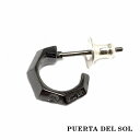 PUERTA DEL SOL エッジ シャープ 流線 シルエット ピアス ブラック シルバー950 チタンコーティング ユニセックス シルバーアクセサリー 銀 ...