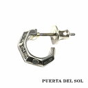 PUERTA DEL SOL エッジ シャープ 流線 シルエット ピアス シルバー950 ユニセックス シルバーアクセサリー 銀 SV950 ブリタニアシルバー...