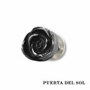PUERTA DEL SOL バラ 薔薇 ピアス ブラック シルバー950 チタンコーティング ユニセックス シルバーアクセサリー 銀 SV950 ブリタニアシ...