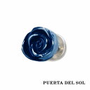 PUERTA DEL SOL バラ 薔薇 ピアス ブルー シルバー950 チタンコーティング ユニセックス シルバーアクセサリー 銀 SV950 ブリタニアシル...