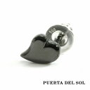 PUERTA DEL SOL トランプ ハート ピアス ブラック シルバー950 チタンコーティング ユニセックス シルバーアクセサリー 銀 SV950 ブリタ...