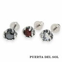 PUERTA DEL SOL スクロール 唐草模様 ストーン ピアス シルバー950 ユニセックス シルバーアクセサリー 銀 SV950 ブリタニアシルバー イ...