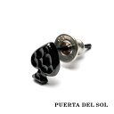 PUERTA DEL SOL ハンマーパターン スペード ピアス ブラック シルバー950 チタンコーティング ユニセックス シルバーアクセサリー 銀 SV95...