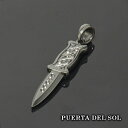 PUERTA DEL SOL 両刃 ダガーナイフ ブーツナイフ ブラック ペンダント(チェーンなし) ブラック シルバー950 チタンコーティング ユニセックス...
