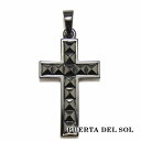 PUERTA DEL SOL ブラック スタッズクロス ペンダント(チェーンなし) ブラック シルバー950 チタンコーティング ユニセックス シルバーアクセサ...