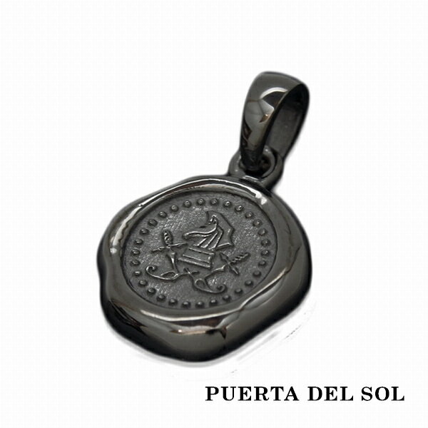 PUERTA DEL SOL Sealing Stamp Black シーリングスタンプ ペンダント(チェーンなし) ブラック シルバー950 チタンコーティング ユニセックス シルバーアクセサリー 銀 SV950 ブリタニアシルバー シルバーペンダント ペンダントヘッド ネックレストップ ペンダントトップのみのサムネイル