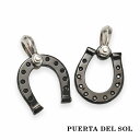 PUERTA DEL SOL 幸運 ホースシュー チェーン ペンダントトップ (チェーンなし) ブラック シルバー950 チタンコーティング ユニセックス シル...