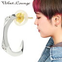 Velvet Lounge ヴェルヴェットラウンジ エッジング フープピアス 1P 片耳用 ハーフ フープ ピアス シルバー ジルコニア シルバーピアス スタッ...
